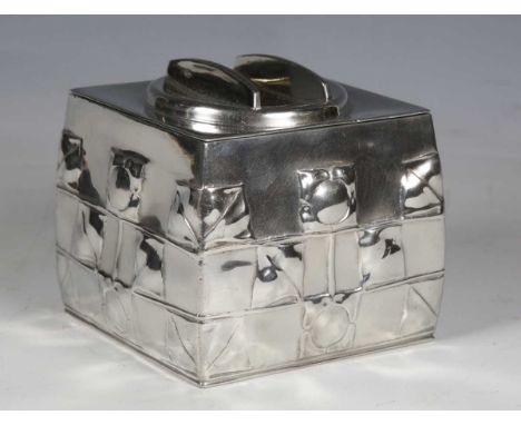 A Liberty &amp; Co 'Tudric' pewter biscuit box, designed by Archibald Knox, model number '0194', stamped maker's marks to bas