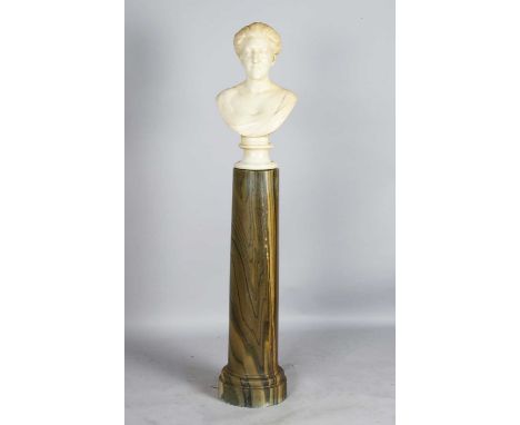 James Harvard Thomas - 'Maud Wife of A B Horne', an early 20th century carved white marble head and shoulders portrait bust o