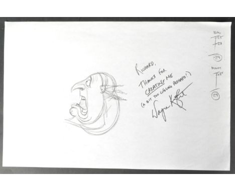 Hercules (1997) - Wayne Knight (Demetrius) - an original production used hand drawn sketch artwork of the character Demetrius