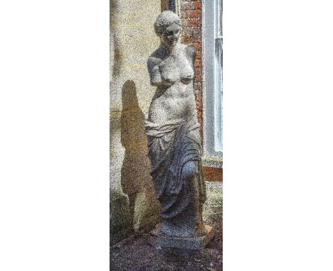 A painted cast iron model of the Venus de Milo, second half 20th century, cast after the Antique, portrayed as standing and p