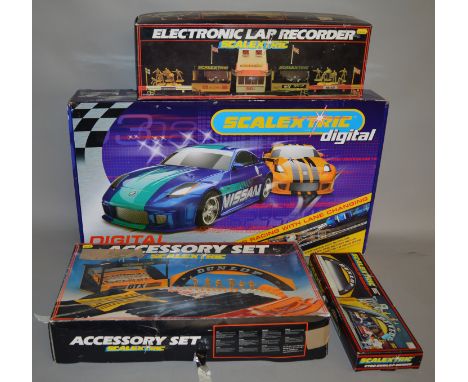 A&nbsp;Scalextric Digital Ignition set together with an Electronic Lap recorder and Accessory sets (4)