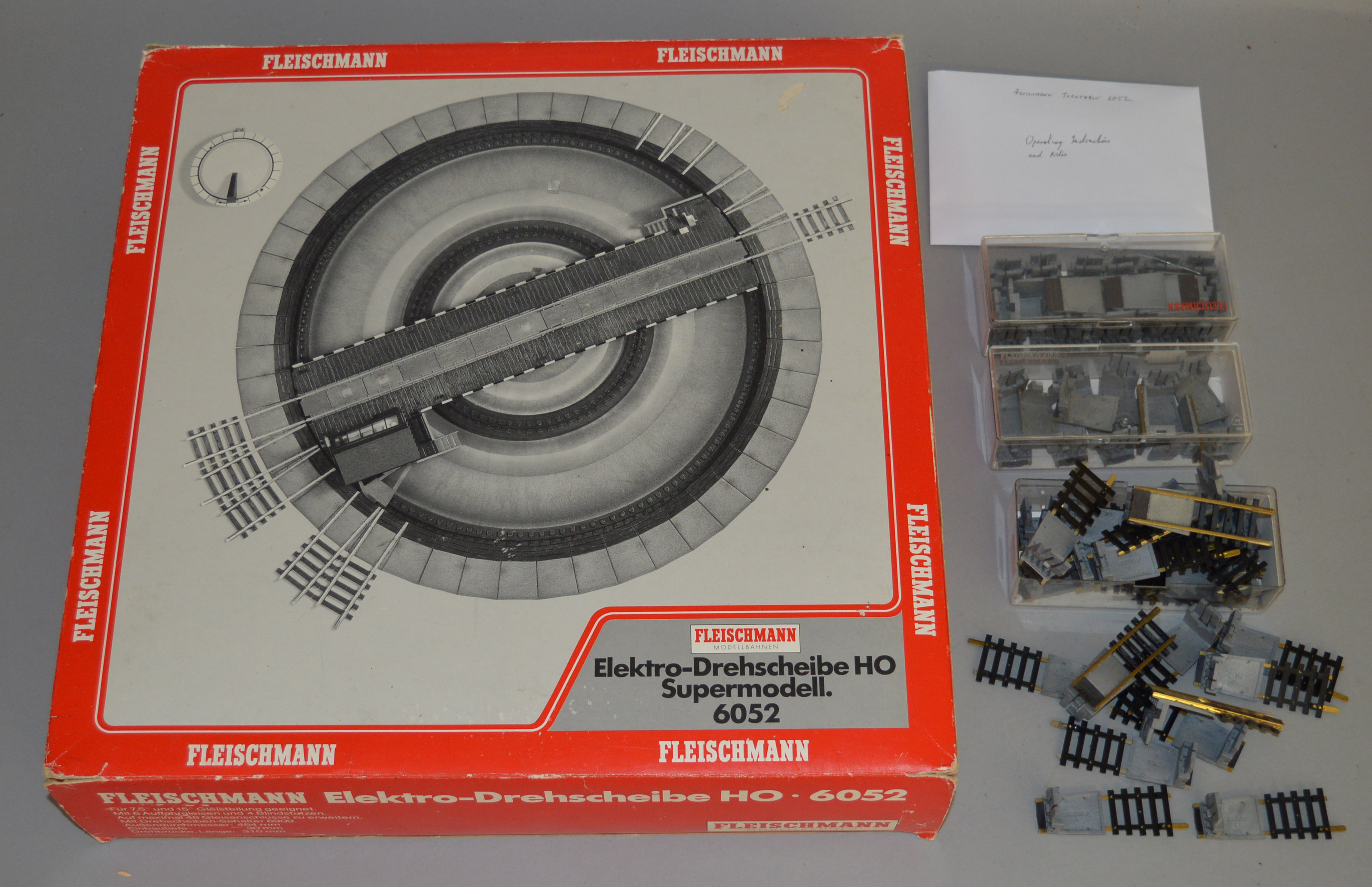 HO Gauge. A boxed Fleischmann 6052 Electric Turntable with up to 48