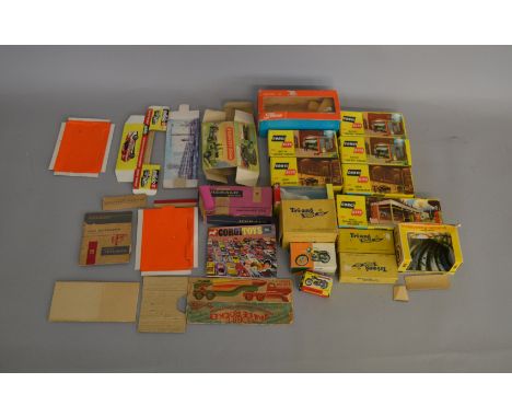 6 empty boxes for various Corgi Kits including 3 x #601 Batley 'Leofric' garage, 2 x #606 Lamp Standard and #608 Shell Fillin