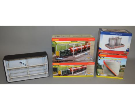 OO Gauge. A group of boxed Fuel Depot models including from the Hornby 'Skaledale' range - 2 x R.9521 Fuel Uploading Terminal