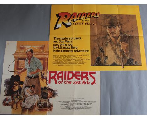 Raiders of the Lost Ark rare original 1981 first release British Quad film poster picturing Harrison Ford as Indiana Jones pa