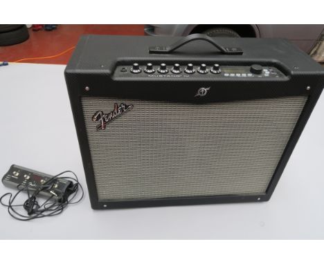 Fender Mustang IV Guitar Amplifier with two Celeston 12 inch built in speakers and open back plus Fender MS4 four button foot