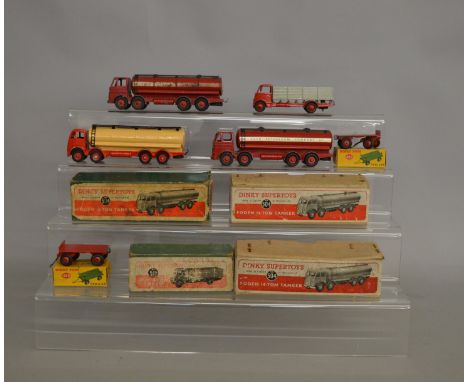 2 boxed Dinky Toys 943 Leyland Octopus 'Esso' Tankers including a plastic hub variant and the other with metal hubs both hous