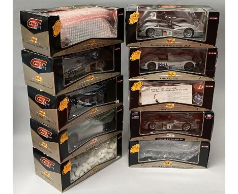 10 Maisto 1/18 scale GT Racing diecast model cars. All boxed.