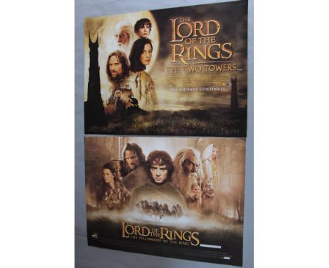 The Lord of the Rings The Fellowship of the Ring original rolled British quad film poster plus the Two Towers UK quad film po