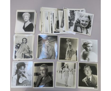 110 approx vintage portraits vast majority 10 x 8 inch stars including James Stewart, Esther Williams, Lana Turner, Loretta Y