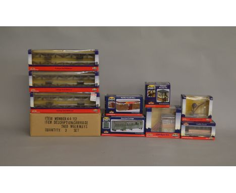 OO Gauge. 6 boxed Models from the Bachmann 'Scenecraft' range including 44-044 GWR Signal Box, 44-182 Ground Frame Hut, 44-19