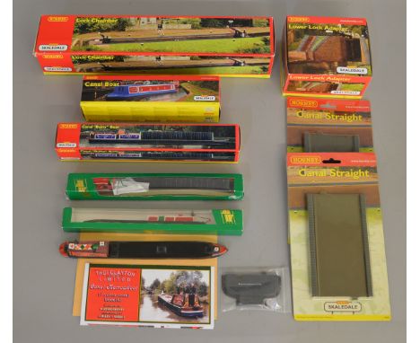 OO Gauge. 5 boxed/carded Canal related models from the Hornby 'Skaledale' range including R8647 Lock Chamber, 2 x R8648 Canal