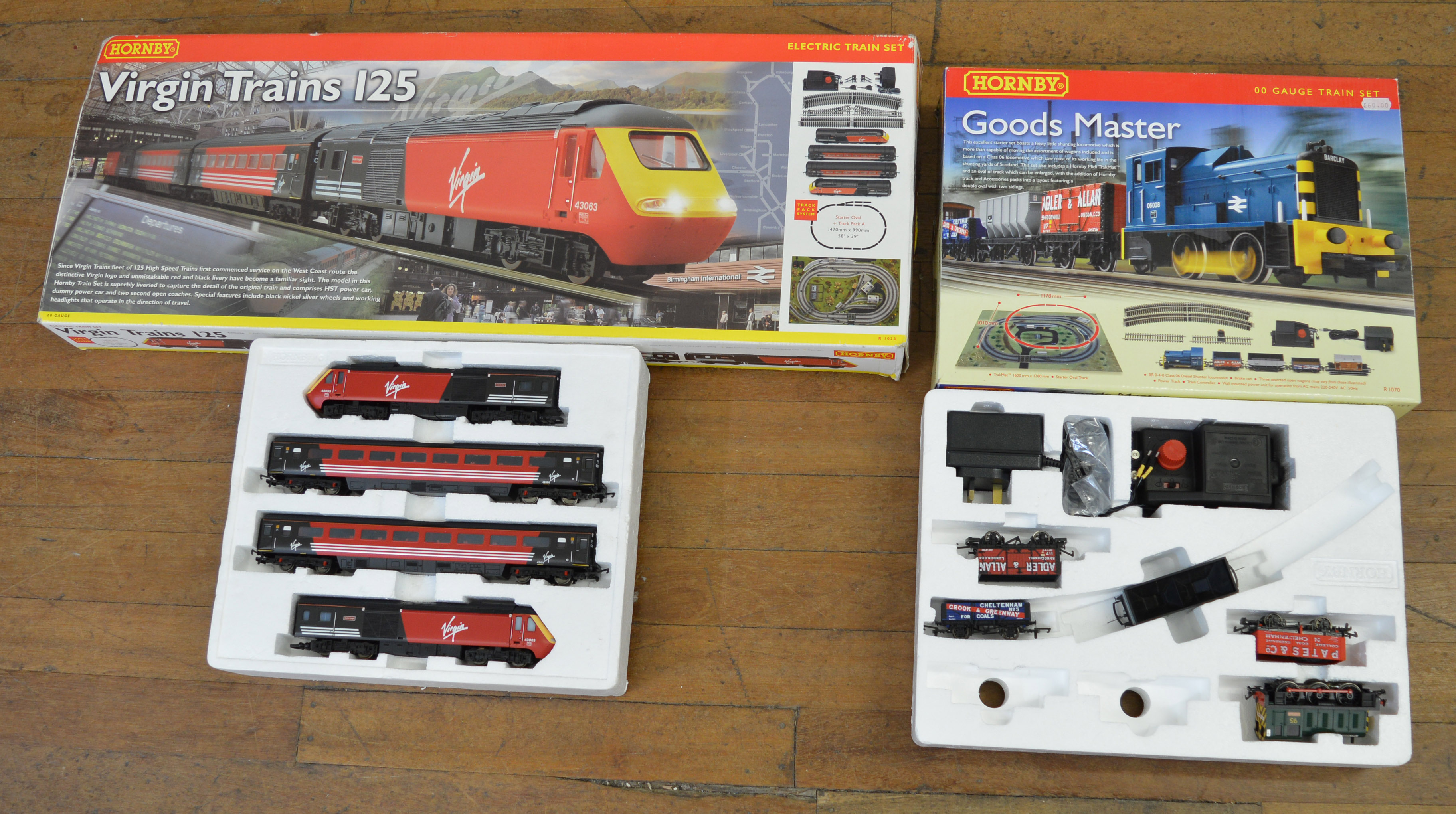 OO gauge 4 Hornby starter train sets.