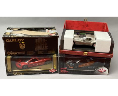 4 Guiloy 1/18 scale diecast model cars. All boxed.