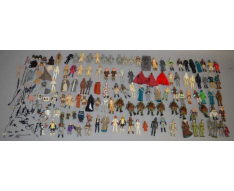 114x Vintage Kenner Star Wars figures together with a quantity of vintage and moder accessories and weapons.
