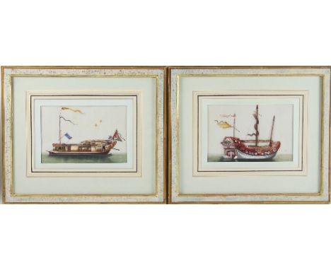 20th Century Chinese School/Barges/four watercolour drawings on rice paper, 18cm x 27cm Condition Report: First impressions o