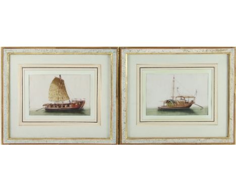 20th Century Chinese School/Junks/four watercolour drawings on rice paper, 18cm x 27cm Condition Report: First impressions of
