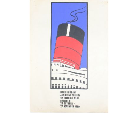 David Inshaw/Original Colour Poster for Exhibition at the Arnolfini Gallery/29th October-27th November 1969, depicting a crui