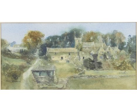 Audrey Hammond (British 20th Century)/Autumn at Hasleton/watercolour, 18cm x 36cm/Robert R Greenhalf (born 1950)/Dipper/limit