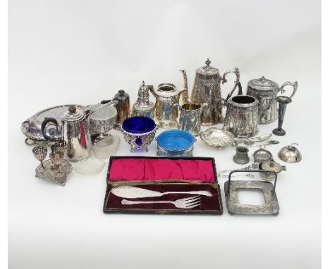 A quantity of various electroplate to include a four piece tea/coffee service by Philip Ashbury & Sons, Sheffield