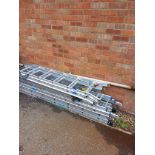 Qty of ladder sections & a step ladder