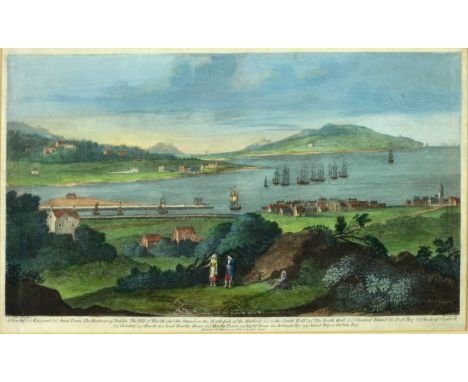 After Will JonesDublin Coloured Engraving:  King (Giles) sculp, A View of Ringsend;  Irish Town, The Harbour of Dublin, The H