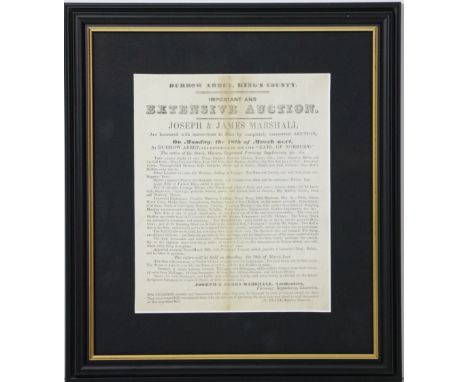 The "Hanging Judge" Co. Offaly Poster: "Durrow Abbey, King's County," Original Printed Auction Poster, "Important and Extensi