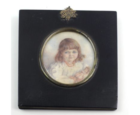 Olive Sunderland, 1909Miniature: "Portrait of Olive Isobel Monro, aged 2 years, 3 months, holding her doll," approx. 7cms x 5