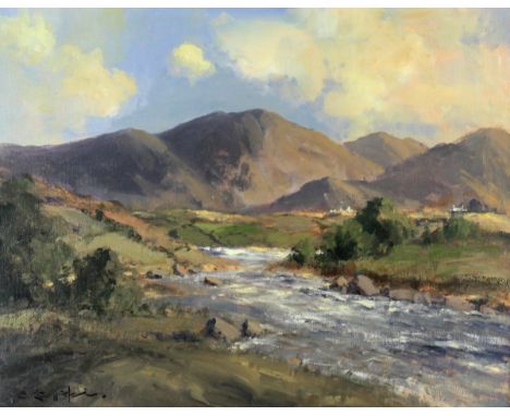 George K. Gillespie, R.U.A. (Irish 1924-1995)"Maam Valley and Maamturk, Connemara," O.O.C., an attractive and bright scene wi