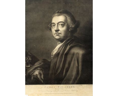 Famous Portrait of Great Irish Mezzotint ArtistBy Rich. Earldom, English (1743 - 1794)"James Macardel, Mezzotinto Scraper," S