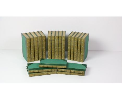 Bindings: Kipling (Rudyard) Works, 20 vols. 8vo L. c. 1904. Portrait frontis, t.e.g., in fine attractive hf. green mor., tool