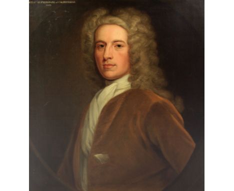 Late 18th Century Scottish School"William Elphinstone of Calderhaugh," O.O.C., portrait of a gentleman in grey wig, wearing a