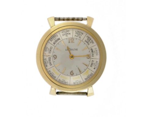A JAEGER LECOULTRE GOLD PLATED WORLD WIDE GENTLEMAN'S WRISTWATCH  Ref 1294441/K480, calibre 460 movement, case numbered 565/1