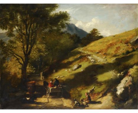 ISAAC FAULKNER BIRD (1803-1884) RETURNING FROM MARKET  signed, oil on canvas, 60 x 77cm++Lined and restored,  and placed on t