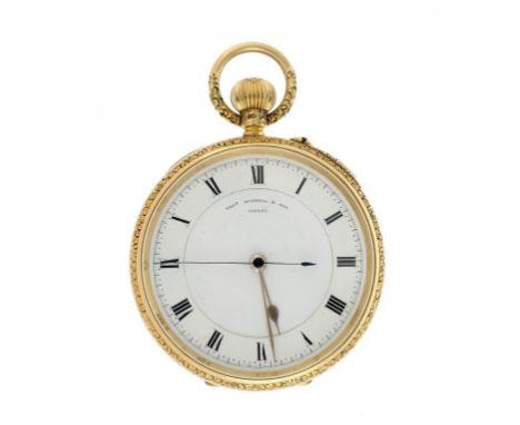 A THOMAS RUSSELL & SON 18CT GOLD KEYLESS LEVER CENTRE SECONDS WATCH  No 110655, Chester 1907, 55mm diam with maker's signed c