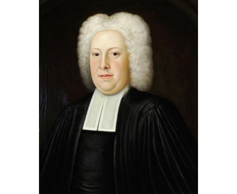 ENGLISH SCHOOL, 18TH C PORTRAIT OF A DIVINE  bust length in a feigned oval, oil on canvas,  65 x 54cmProvenance Bruton, Knowl