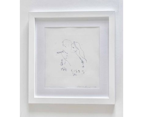 TRACEY EMIN 'The kiss', etching, hand signed and numbered 386/1000 in pencil, titled in the plate, 33cm x 30cm, framed and gl