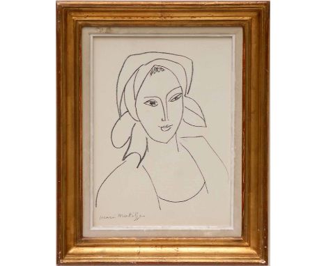 HENRI MATISSE 'Portrait De Femme', 1946, lithograph, edition 950, Ref. Mourlot, 33cm x 25cm, framed and glazed.