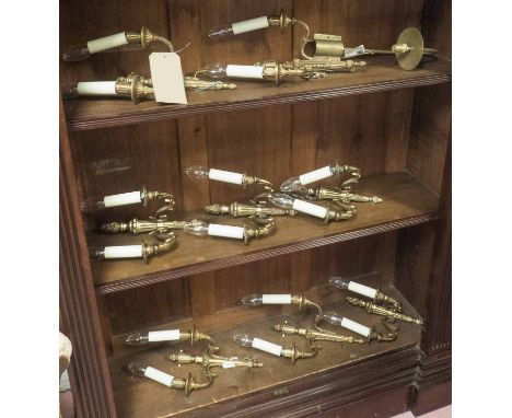 BRASS LIGHT FITTINGS, a mixed box.