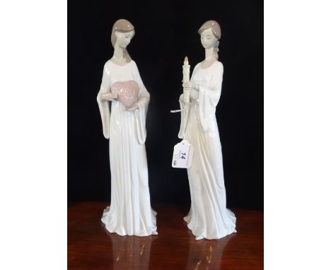 Two Lladro figurines, 6379 (Love) and 6376 (Life & Light).