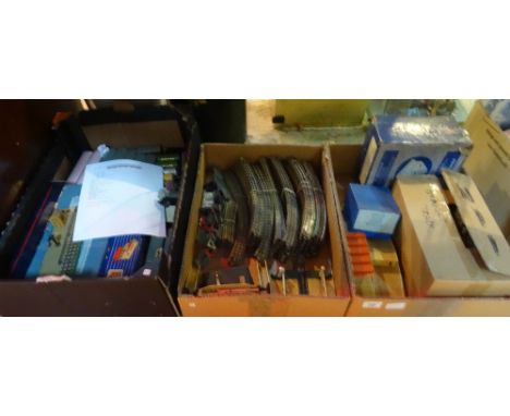 A collection of Hornby oo gauge model railway, to include: a boxed D1 through station (DA455), a D1 signal cabin in original 