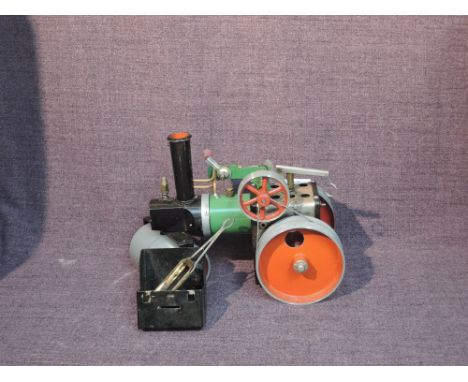 A Mamod Live Steam Roller with burner and back box