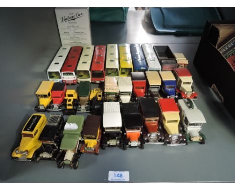 A colection of modern playworn diecasts including Corgi Buses, Models of Yesteryear etc, approx 30