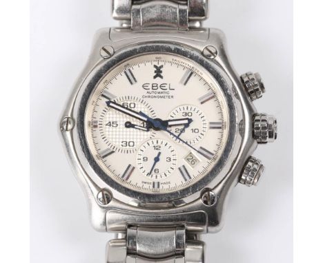 EBEL - a stainless steel 1911 BTR automatic chronometer bracelet watch, ref. E9137L70, silvered dial with baton hour markers,