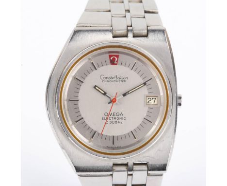 OMEGA - a Vintage stainless steel Constellation Chronometer Electronic f300Hz bracelet watch, ref. 198.0004, circa 1970s, sil