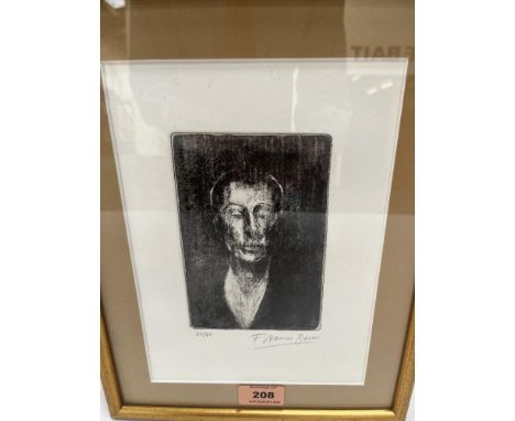 MANNER OF FRANCIS BACON Figure Study. Bears a signature. Print on paper 6' x 4'