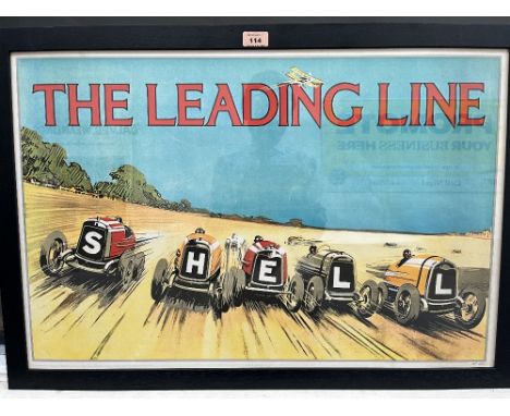 A 1920s style framed motor racing print, published by W.R. Royle &amp; Son after the 1923 Shell original. 19½' x 29½'
