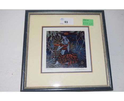 CHAN MAN COLOURED PRINT, LIMITED EDITION, SIGNED IN PENCIL, F/G