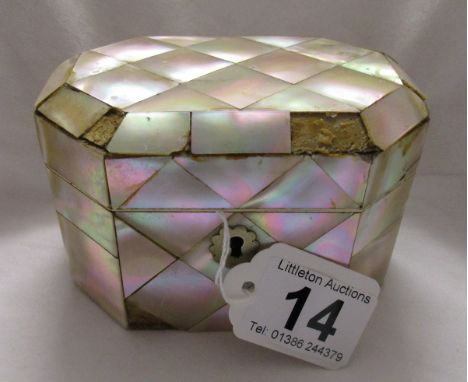 Mother-of-pearl tea caddy A/F - Estimate £40 - £60