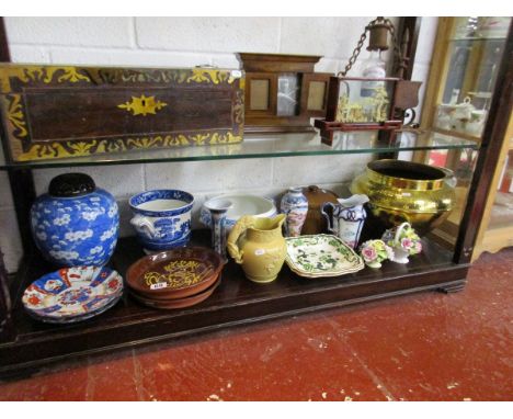 Complete shelf of china etc